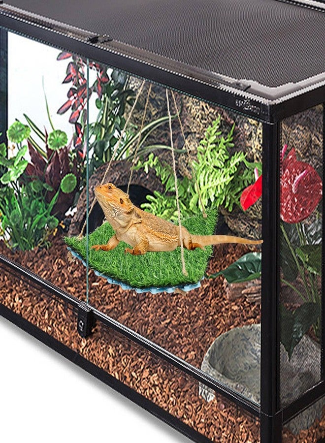 Neeenn Bearded Dragon Hammock, Bearded Dragon Bed, Artificial Plant Lizard Swing Toys, Reptile Habitat Decor, Tank and Aquarium Accessories for Hermit Crab Chameleon Birds Rats Hamster - Image 2